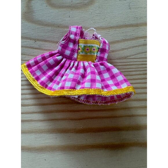 Barbie Doll Pink Checkered Dress Yellow Trim Deidre Friend Of Kelly By Mattel - Picture 1 of 4